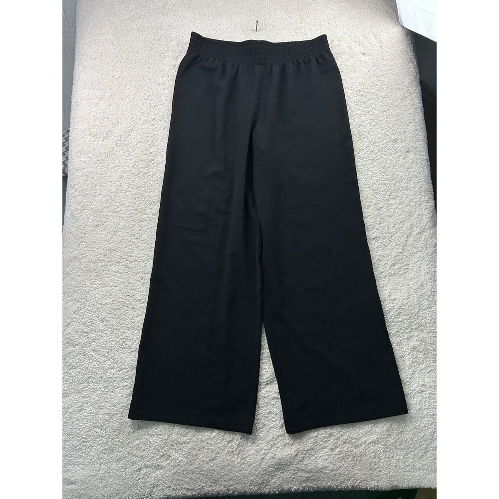 Alyx Pants Womens Medium Black Wide Leg Pull On Stretch Waist Casual Comfort